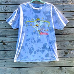 White/grey tie dye Sailor Moon T-Shirt. Size large.